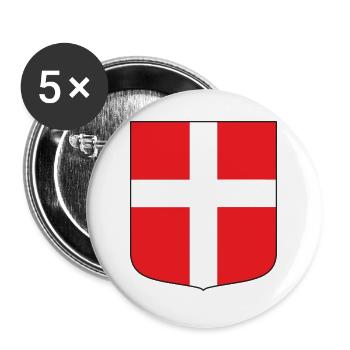 Danemark - Lot de 5 grands badges (56 mm) - blanc - Devant