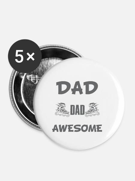 inline skate dad - Buttons groß 56 mm (5er Pack) - Weiß