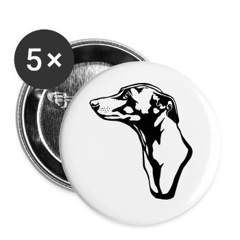 greyhound BACKGROUND - Buttons groß 56 mm (5er Pack) - Weiß - Vorne