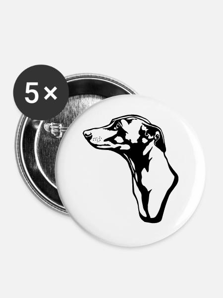 greyhound BACKGROUND - Buttons groß 56 mm (5er Pack) - Weiß