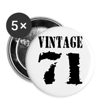 Vintage 1971 - Jahrgang 71 - Party Vector - Buttons large 2.2''/56 mm (5-pack) - white - Front