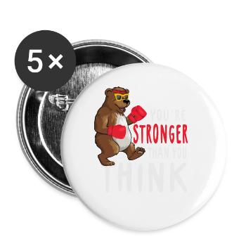 Teddybär Kuscheltier Ausgestopftes Tier Spielzeug - Buttons groß 56 mm (5er Pack) - Weiß - Vorne