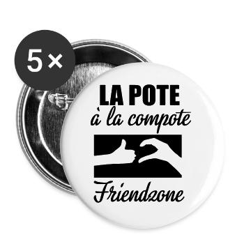la pote à la compote friendzone - Lot de 5 grands badges (56 mm) - blanc - Devant