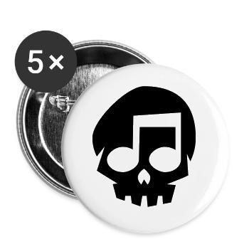 Skull Music Rockabilly Rock Metal Skull - Buttons large 2.2''/56 mm (5-pack) - white - Front