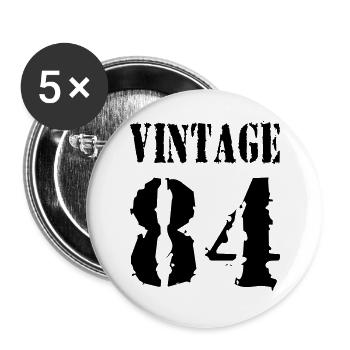Vintage 1984 - Jahrgang 84 - Party Vector - Buttons large 2.2''/56 mm (5-pack) - white - Front