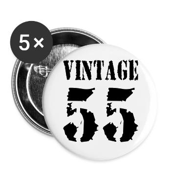 Vintage 1955 - Jahrgang 55 - Party Vector - Buttons large 2.2''/56 mm (5-pack) - white - Front
