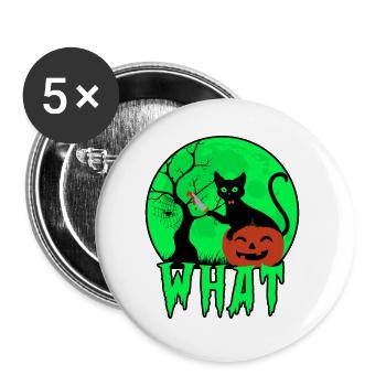 What Cat With Knife,Scary Cat With Knife Halloween - Buttons large 2.2''/56 mm (5-pack) - white - Front