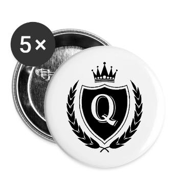 wappen Q Krone - Buttons groß 56 mm (5er Pack) - Weiß - Vorne