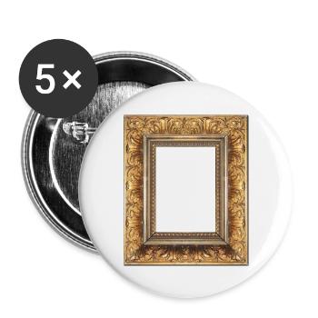 Wedding photo golden picture frame Personalized - Buttons large 2.2''/56 mm (5-pack) - white - Front