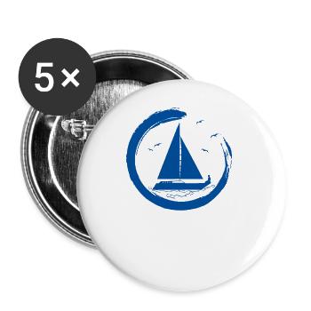 Sailor Sail Boat Sailing Ship Sailing Yacht Yachting - Buttons large 2.2''/56 mm (5-pack) - white - Front