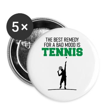 Joueur de tennis Drôle de dicton cadeau - Lot de 5 grands badges (56 mm) - blanc - Devant