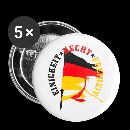 Einigkeit - Recht - Freiheit - Buttons/Badges stor, 56 mm (5-pack)