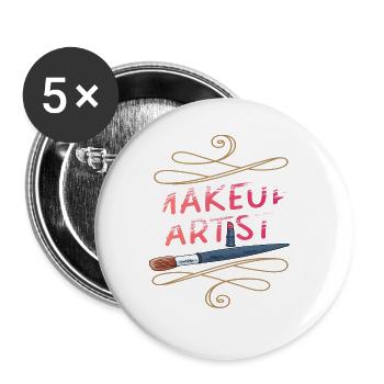 Make-up Schönheit Schminke Lippenstift Kosmetik - Buttons groß 56 mm (5er Pack) - Weiß - Vorne