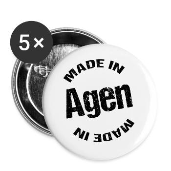 Hergestellt in Agen - Buttons groß 56 mm (5er Pack) - Weiß - Vorne