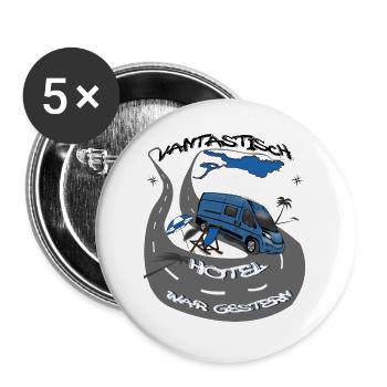 VANtastisch 640bl Hotel war gestern - Buttons groß 56 mm (5er Pack) - Weiß - Vorne