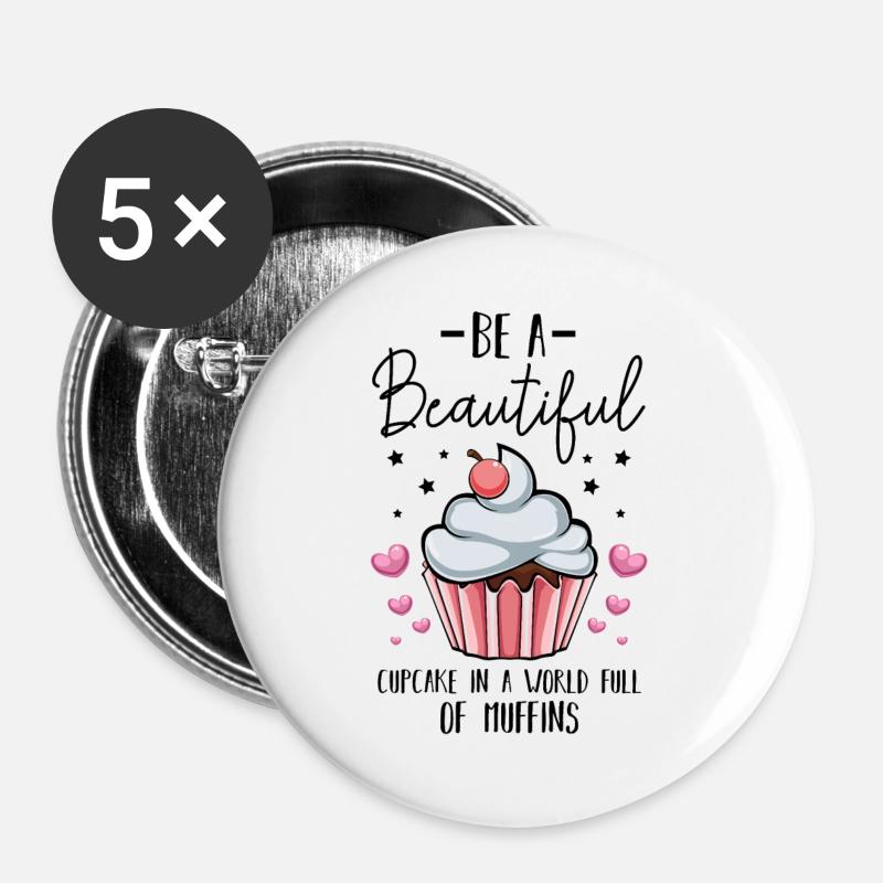 Cupcake - Buttons large 2.2''/56 mm (5-pack) - white