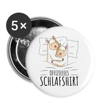 Alpaka - Buttons groß 56 mm (5er Pack) - Weiß - Vorne