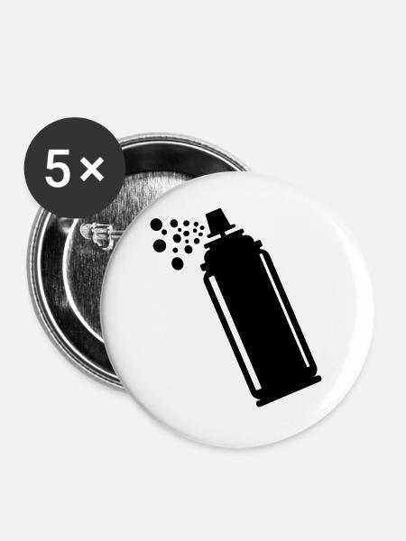 Grobkörnige Sprühdose - Buttons groß 56 mm (5er Pack) - Weiß