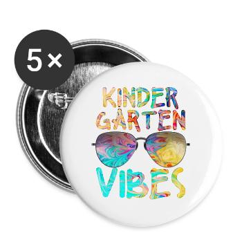 Kindergarten Vibes Kindergarten Teacher - Buttons large 2.2''/56 mm (5-pack) - white - Front