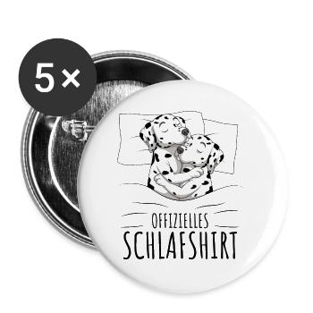 Dalmatiner - Buttons groß 56 mm (5er Pack) - Weiß - Vorne