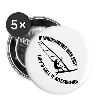 Windsurfer Geschenk Kitesurfer Windsurfing Surfen - Buttons groß 56 mm (5er Pack) - Weiß - Vorne