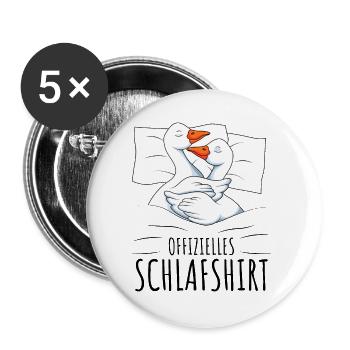 Offizielles Schlafshirt Gänse - Buttons groß 56 mm (5er Pack) - Weiß - Vorne