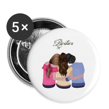 Besties Outfit - Buttons groß 56 mm (5er Pack) - Weiß - Vorne