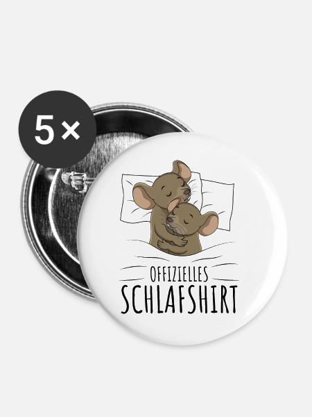 Mäuse - Buttons groß 56 mm (5er Pack) - Weiß