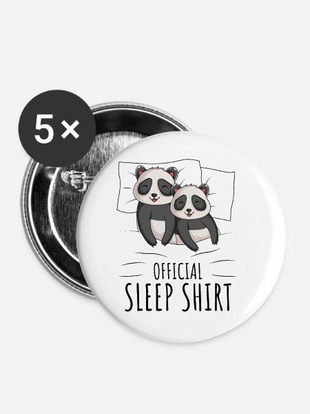 Panda - Buttons groß 56 mm (5er Pack) - Weiß