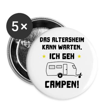 das altersheim kann warten - Buttons groß 56 mm (5er Pack) - Weiß - Vorne