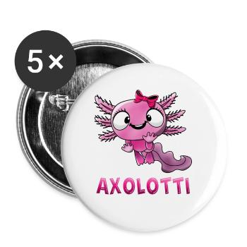 Axolotti Axolotl Fille - Lot de 5 grands badges (56 mm) - blanc - Devant