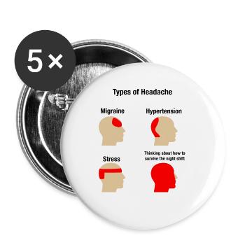 Doctor Doctor Doctor Night Shift - Buttons large 2.2''/56 mm (5-pack) - white - Front