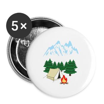 Mountain Mountaineer Expedition Adventure Camping - Buttons large 2.2''/56 mm (5-pack) - white - Front