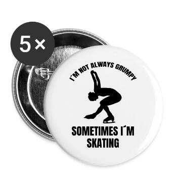 Ice skating Figure skating Figure skating Figure skating - Buttons large 2.2''/56 mm (5-pack) - white - Front