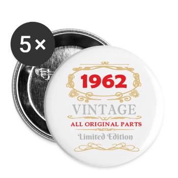 1962 Édition Limitée Toutes pièces - Lot de 5 grands badges (56 mm) - blanc - Devant