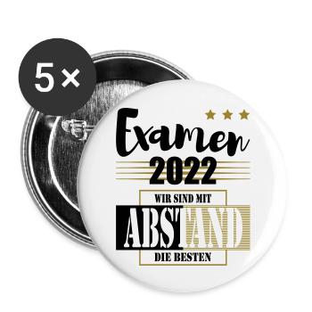Examen 2022 Wir sind mit Abstand die Besten - Buttons groß 56 mm (5er Pack) - Weiß - Vorne