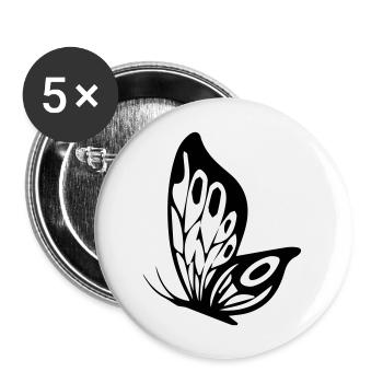 schmetterling - Buttons groß 56 mm (5er Pack) - Weiß - Vorne
