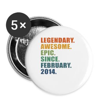 9e anniversaire, février 2014, 9e anniversaire - Lot de 5 grands badges (56 mm) - blanc - Devant