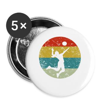 volley-ball - Lot de 5 grands badges (56 mm) - blanc - Devant