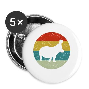 hippopotame vintage rétro - Lot de 5 grands badges (56 mm) - blanc - Devant