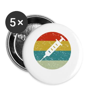 vaccines vintage - Buttons large 2.2''/56 mm (5-pack) - white - Front
