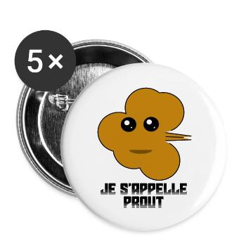 PROUT - Lot de 5 grands badges (56 mm) - blanc - Devant