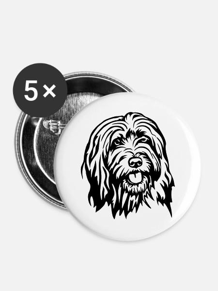 Gos d'atura Catala Kopf - Buttons groß 56 mm (5er Pack) - Weiß