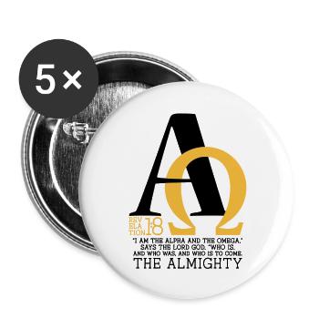 I AM The Alpha and Omega - Buttons large 2.2''/56 mm (5-pack) - white - Front