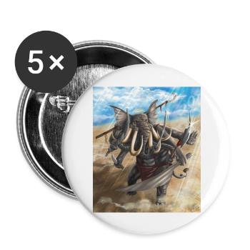 ganesh big bad elephant - Buttons groß 56 mm (5er Pack) - Weiß - Vorne