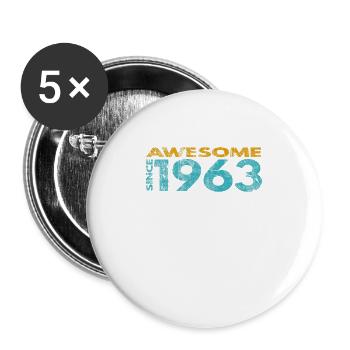 Génial depuis 1963 - Lot de 5 grands badges (56 mm) - blanc - Devant