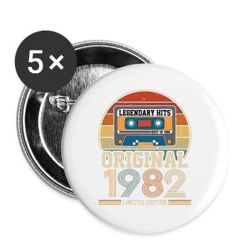 Legendäre Hits Best of 1982 Limited Edition - Buttons groß 56 mm (5er Pack) - Weiß - Vorne