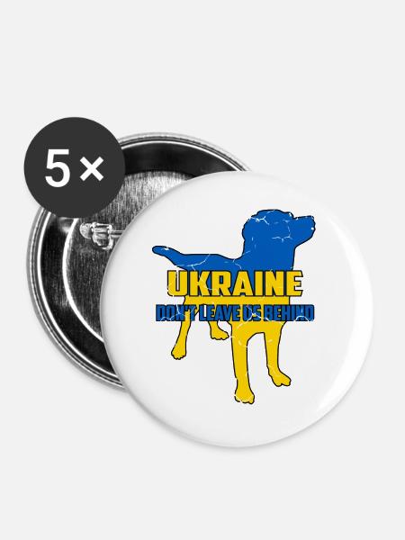 Ukraine Tierrettung - Buttons groß 56 mm (5er Pack) - Weiß