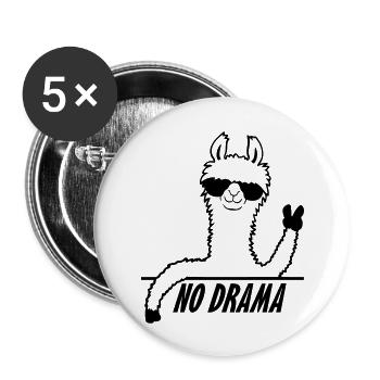 Lama No Drama - Buttons large 2.2''/56 mm (5-pack) - white - Front
