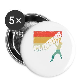 Klettern Lustig Bouldern Berg Liebhaber Fels - Buttons groß 56 mm (5er Pack) - Weiß - Vorne